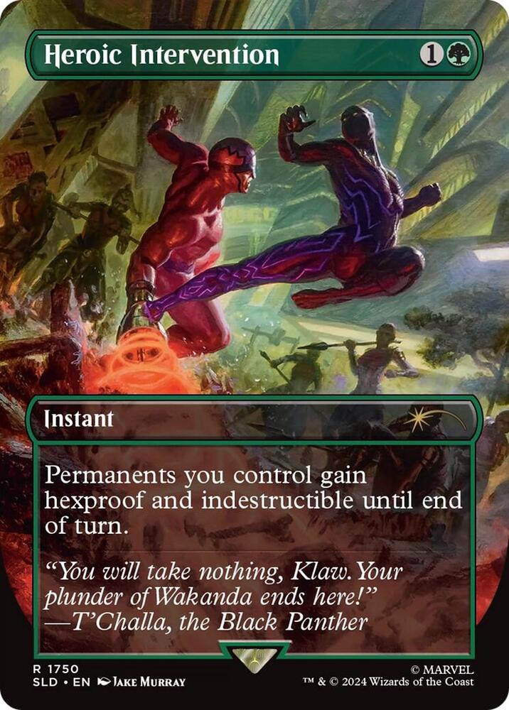 Heroic Intervention 1750 (Secret Lair Drop Series)  - Borderless Rainbow Foil | Good Games Morley