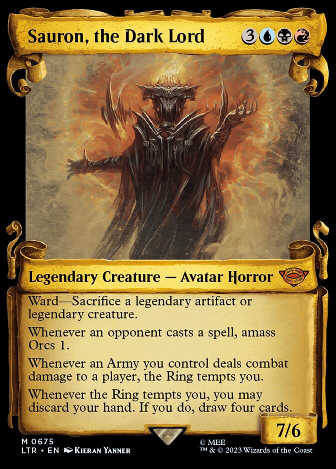 Sauron, the Dark Lord 675 (Universes Beyond: The Lord of the Rings: Tales of Middle-earth)  - Showcase Scroll Foil | Good Games Morley