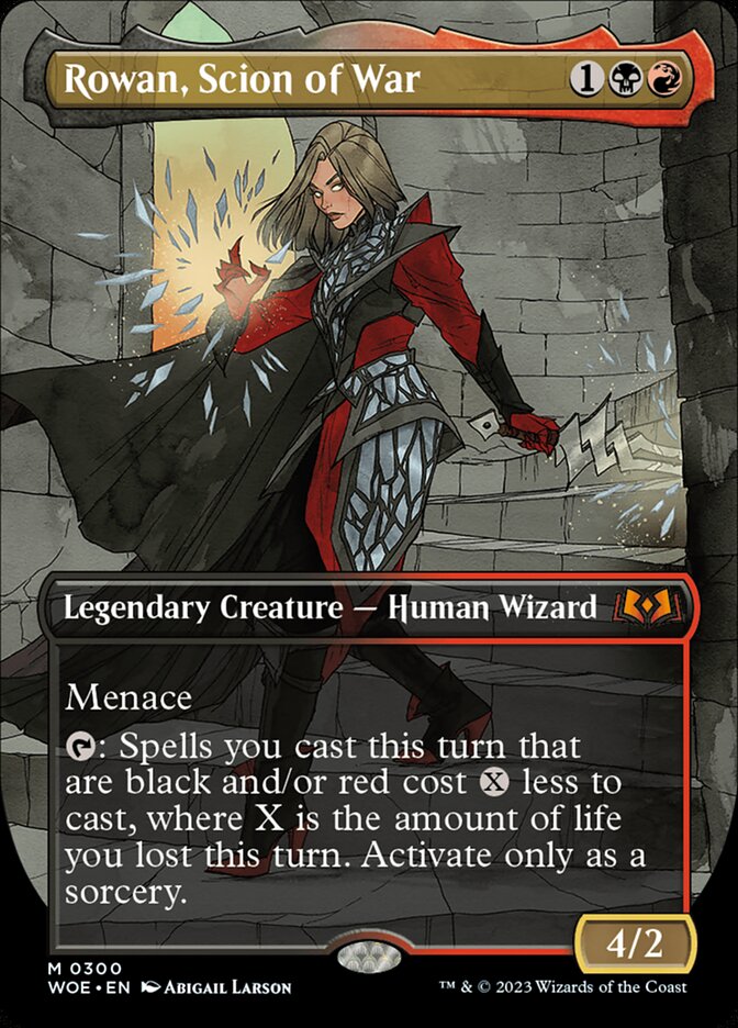 Rowan, Scion of War 300 (Wilds of Eldraine)  - Borderless Foil | Good Games Morley