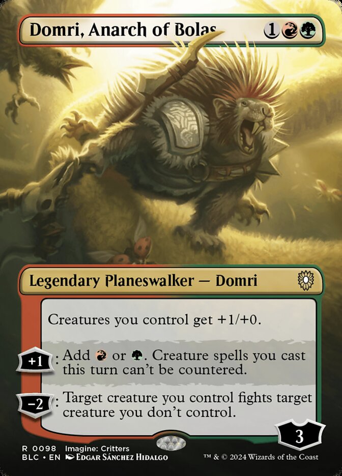 Domri, Anarch of Bolas 98 (Commander: Bloomburrow)  - Borderless Foil | Good Games Morley