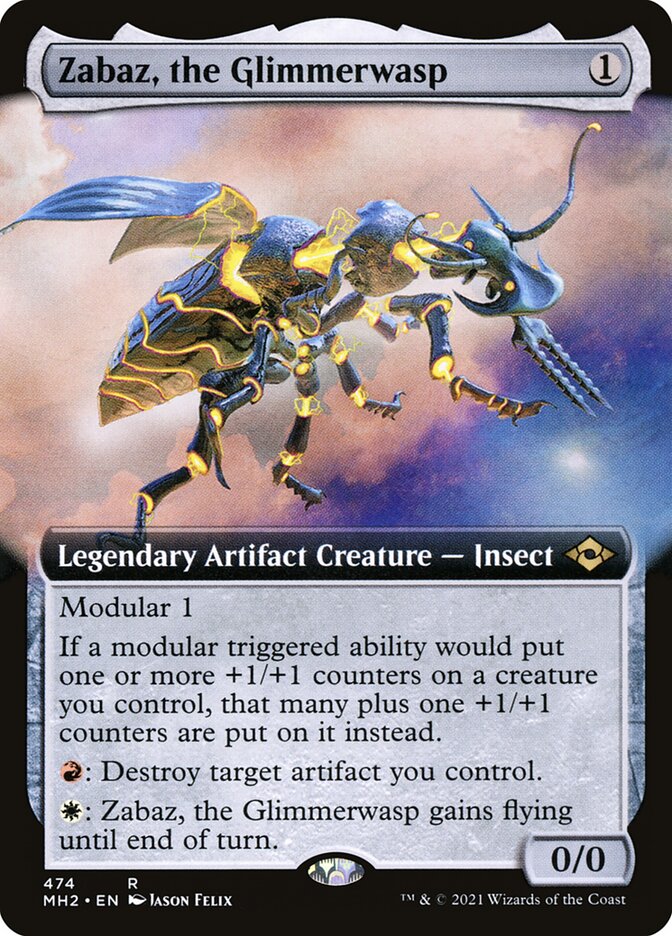 Zabaz the Glimmerwasp Extended Art 474 (Modern Horizons 2)  | Good Games Morley