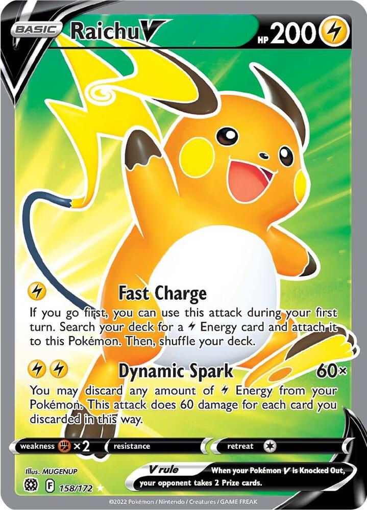 Raichu V 158/172 (SWSH09: Brilliant Stars)  - Holofoil | Good Games Morley