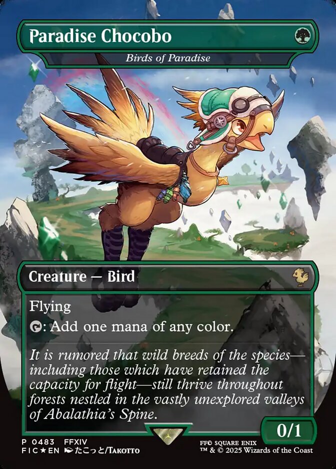 Paradise Chocobo - Birds of Paradise 483/100 (Commander: FINAL FANTASY)  - Borderless Foil | Good Games Morley