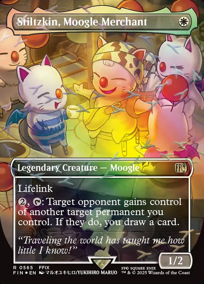 Stiltzkin, Moogle Merchant  565 (FINAL FANTASY)  - Borderless Chocobo Track Foil | Good Games Morley
