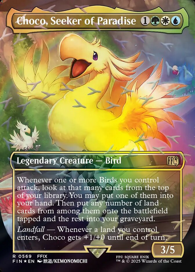 Choco, Seeker of Paradise  569/309 (FINAL FANTASY)  - Borderless Chocobo Track Foil | Good Games Morley