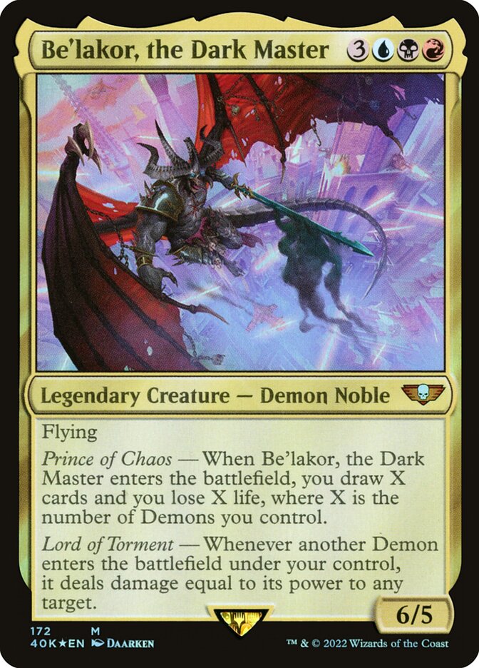 Be'lakor, the Dark Master 172 (Universes Beyond: Warhammer 40,000)  - Foil | Good Games Morley