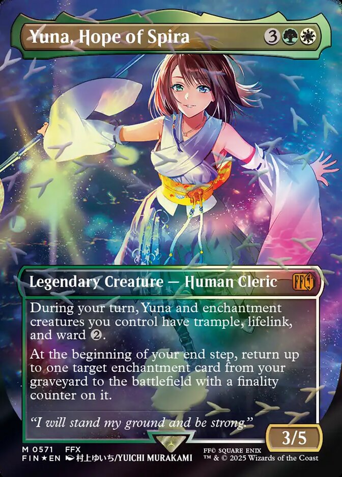 Yuna, Hope of Spira  571 (FINAL FANTASY)  - Borderless Chocobo Track Foil | Good Games Morley