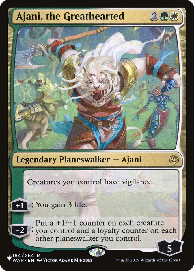 Ajani, the Greathearted WAR-184/5075 (The List Reprints)  | Good Games Morley