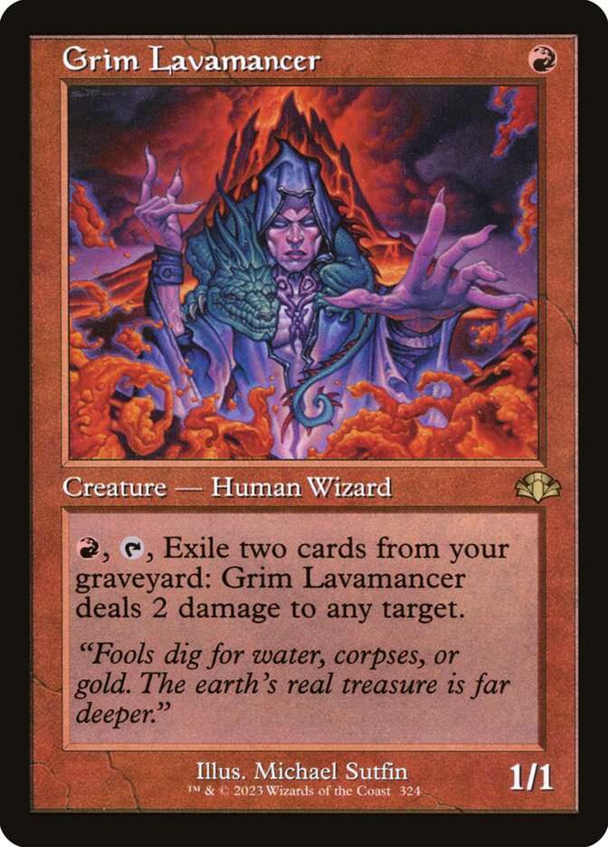 Grim Lavamancer 324/261 (Dominaria Remastered)  - Retro Foil | Good Games Morley