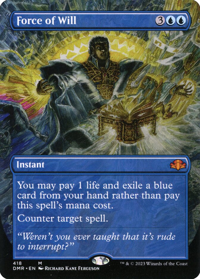 Force of Will 418 (Dominaria Remastered)  - Borderless Foil | Good Games Morley