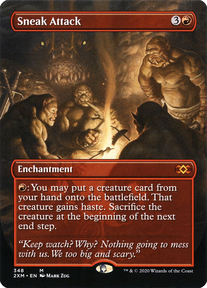 Sneak Attack 348/332 (Double Masters)  - Borderless Foil | Good Games Morley