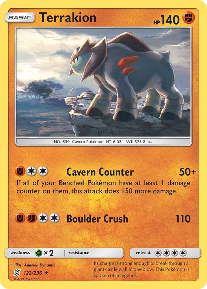 Terrakion 122/236 (SM - Unified Minds)  - Holofoil | Good Games Morley