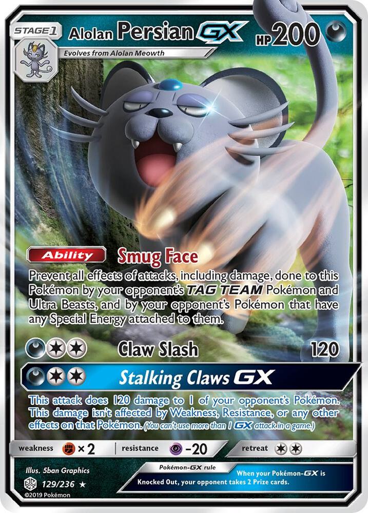 Alolan Persian GX 129/236 (SM - Cosmic Eclipse)  - Holofoil | Good Games Morley
