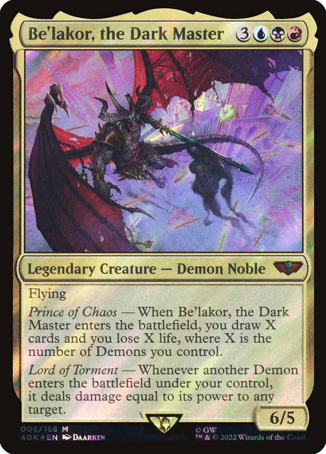 Be'lakor, the Dark Master 6/617 (Universes Beyond: Warhammer 40,000)  - Surge Foil | Good Games Morley