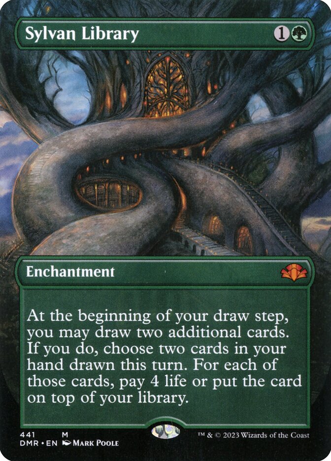 Sylvan Library 441/261 (Dominaria Remastered)  - Borderless Foil | Good Games Morley
