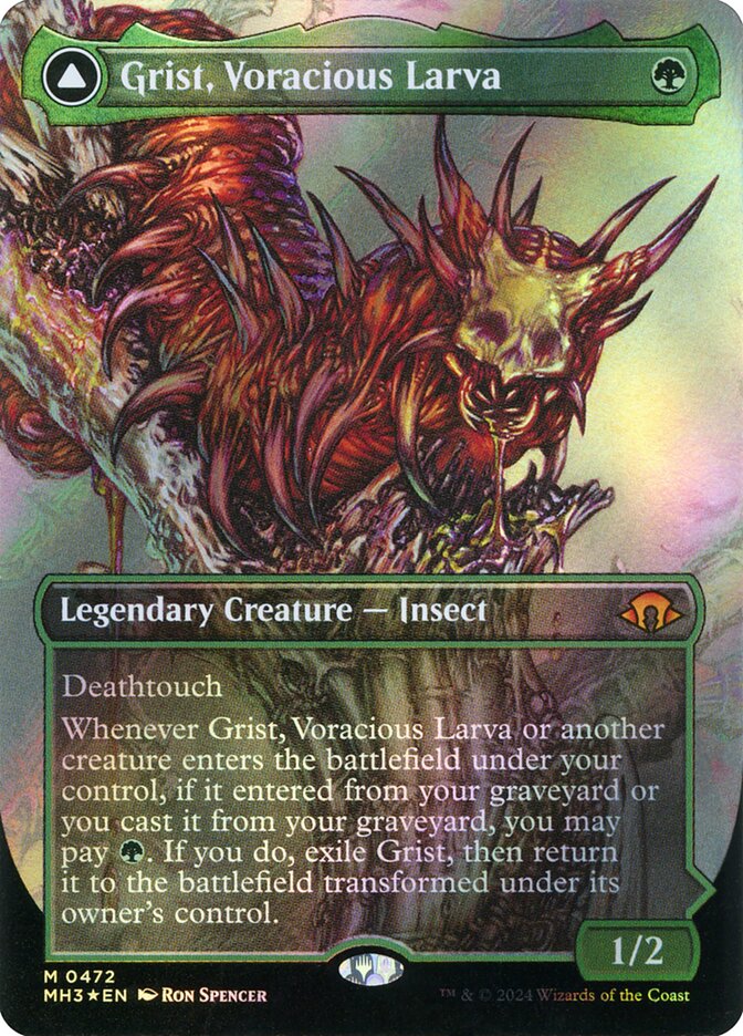Grist, Voracious Larva // Grist, the Plague Swarm 472/319 (Modern Horizons 3)  - Borderless Textured Foil | Good Games Morley