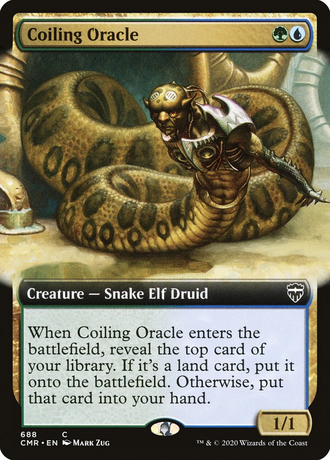 Coiling Oracle 688 (Commander Legends)  - Extended Art Foil | Good Games Morley