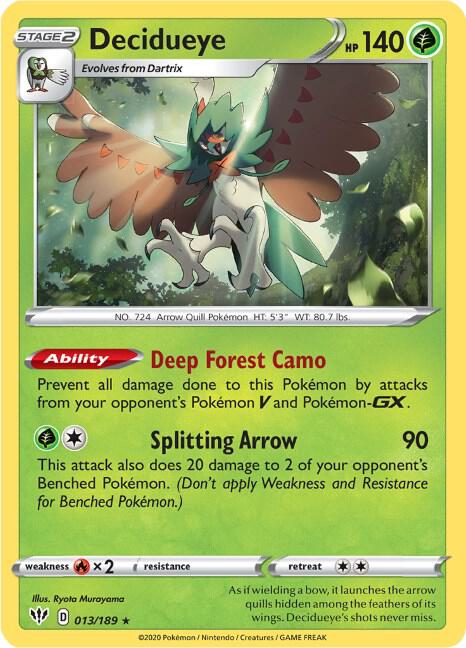 Decidueye 013/189 (SWSH03: Darkness Ablaze)  - Holofoil | Good Games Morley