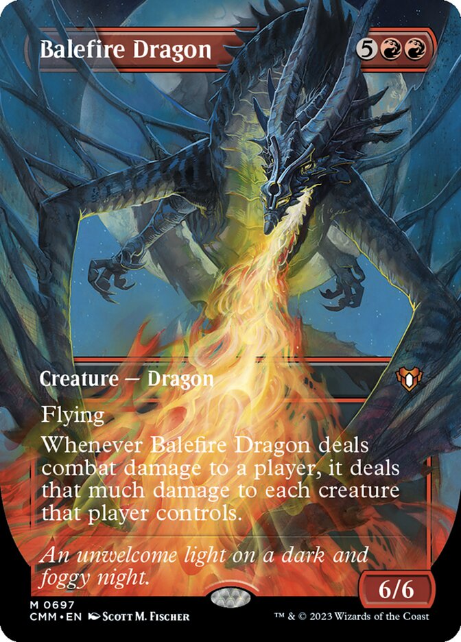 Balefire Dragon 697/451 (Commander Masters)  - Borderless Foil | Good Games Morley