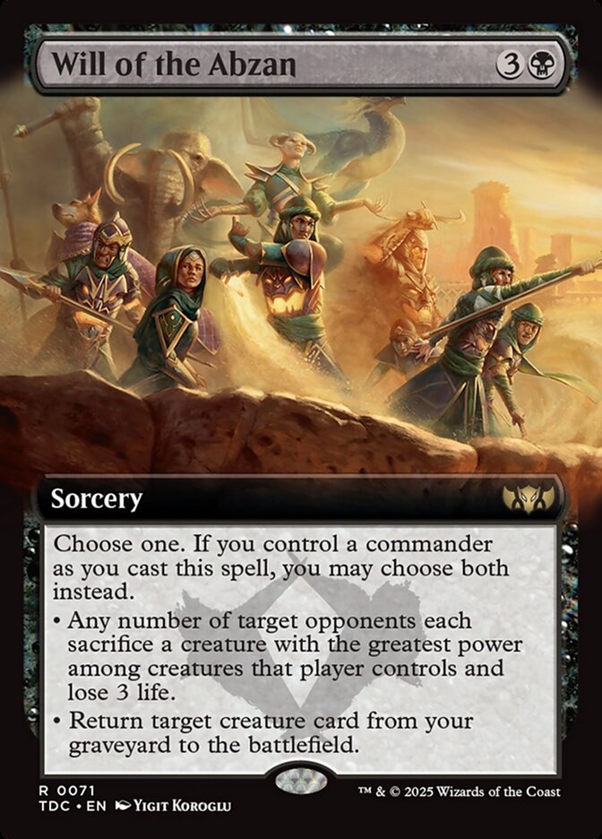 Will of the Abzan 71 (Commander: Tarkir: Dragonstorm)  - Extended Art | Good Games Morley