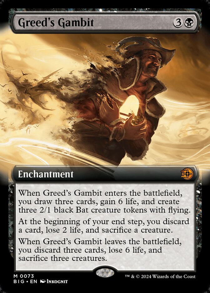 Greed's Gambit 73/30 (Outlaws of Thunder Junction: The Big Score)  - Extended Art Foil | Good Games Morley