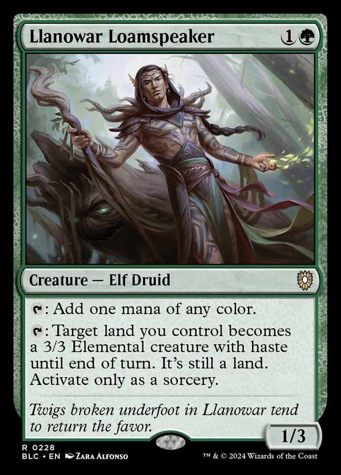 Llanowar Loamspeaker 228 (Commander: Bloomburrow)  | Good Games Morley