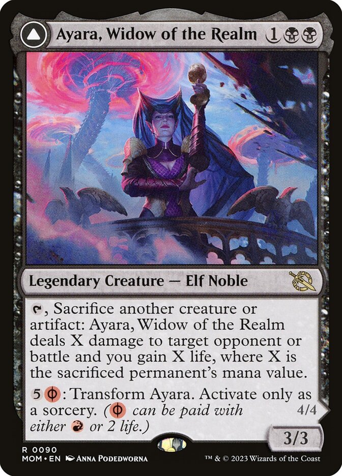Ayara, Widow of the Realm // Ayara, Furnace Queen 90/291 (March of the Machine)  - Foil | Good Games Morley