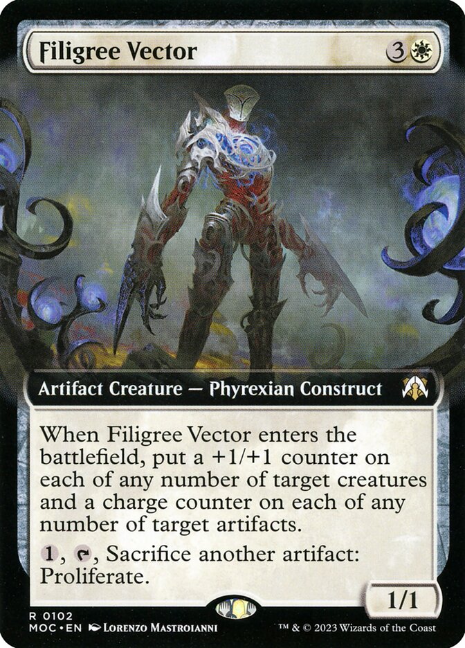 Filigree Vector Extended Art 102 (Commander: March of the Machine)  - Extended Art | Good Games Morley
