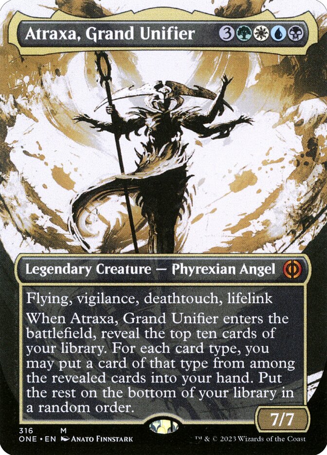 Atraxa, Grand Unifier 316 (Phyrexia: All Will Be One)  - Borderless | Good Games Morley