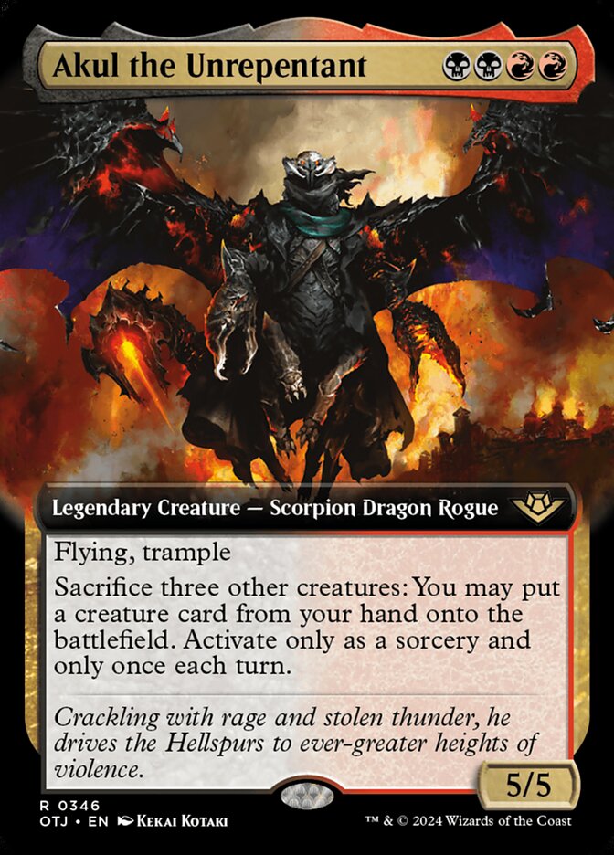 Akul the Unrepentant 346/286 (Outlaws of Thunder Junction)  - Extended Art Foil | Good Games Morley