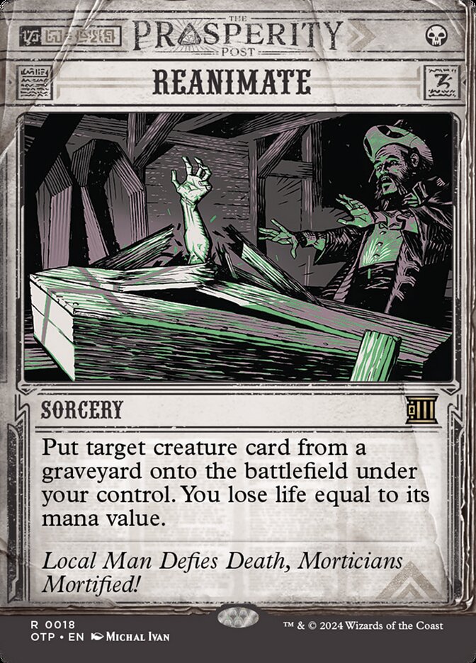 Reanimate 18 (Outlaws of Thunder Junction: Breaking News)  - Showcase Foil | Good Games Morley