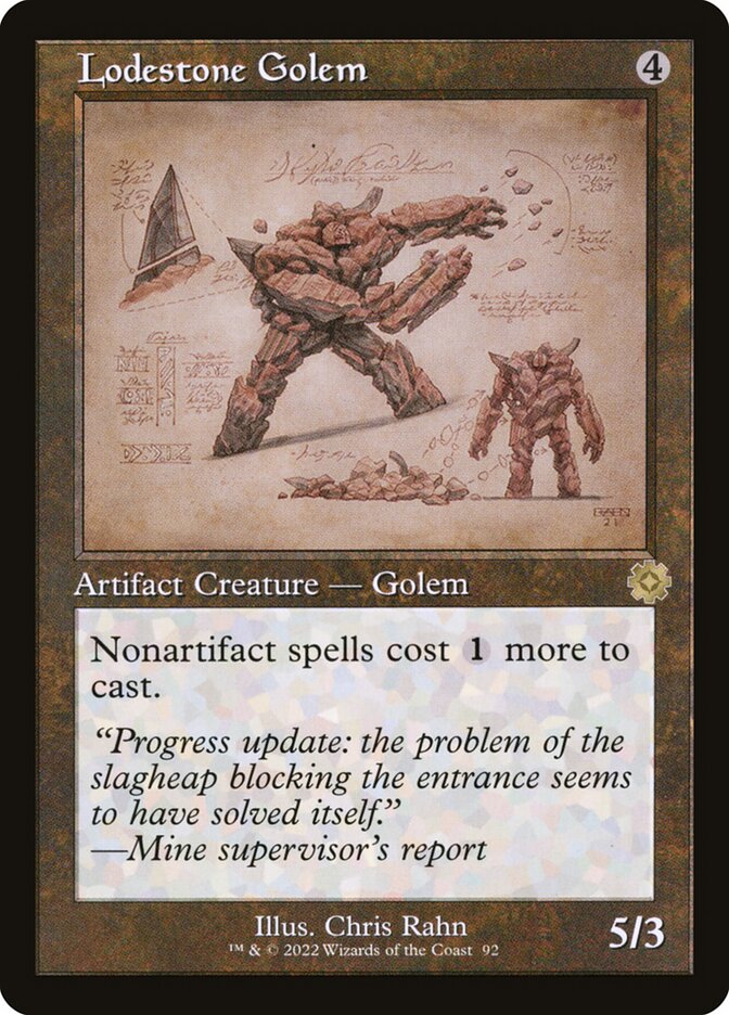 Lodestone Golem 92/63 (The Brothers' War: Retro Frame Artifacts)  - Foil | Good Games Morley