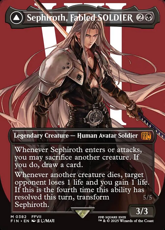 Sephiroth, Fabled SOLDIER // Sephiroth, One-Winged Angel 382/309 (FINAL FANTASY)  - Borderless | Good Games Morley