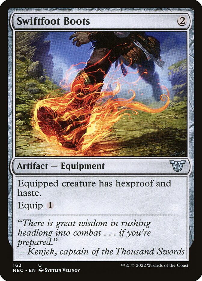 Swiftfoot Boots 163/38 (Commander: Kamigawa: Neon Dynasty)  | Good Games Morley