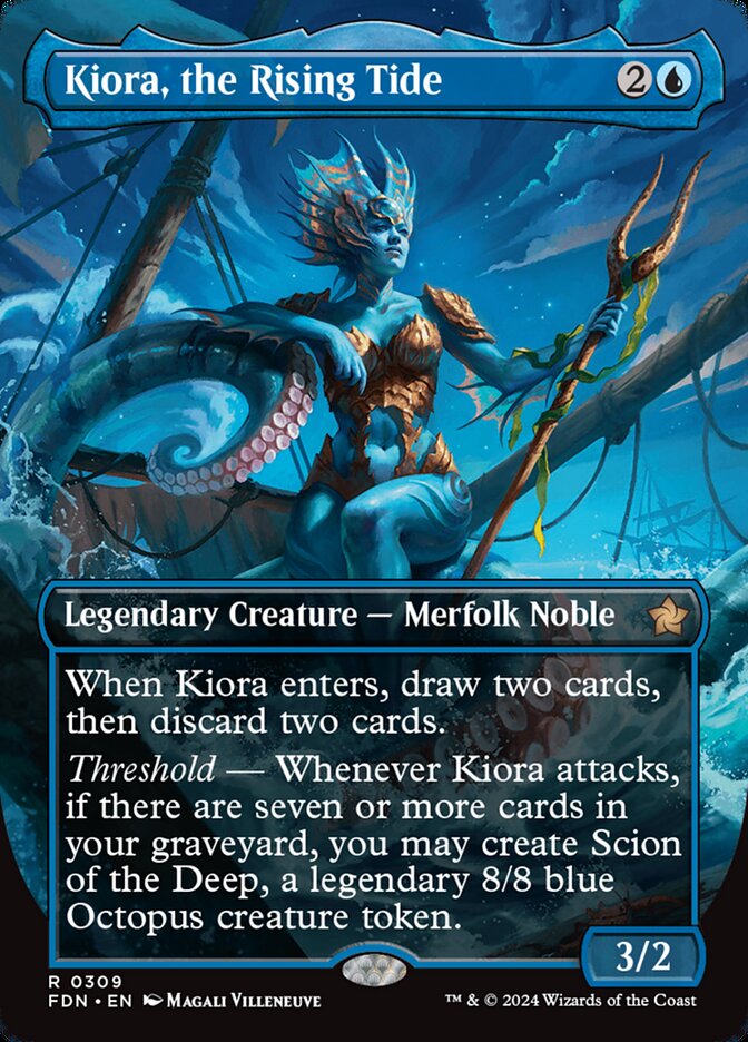 Kiora, the Rising Tide 309 (Foundations)  - Borderless Foil | Good Games Morley