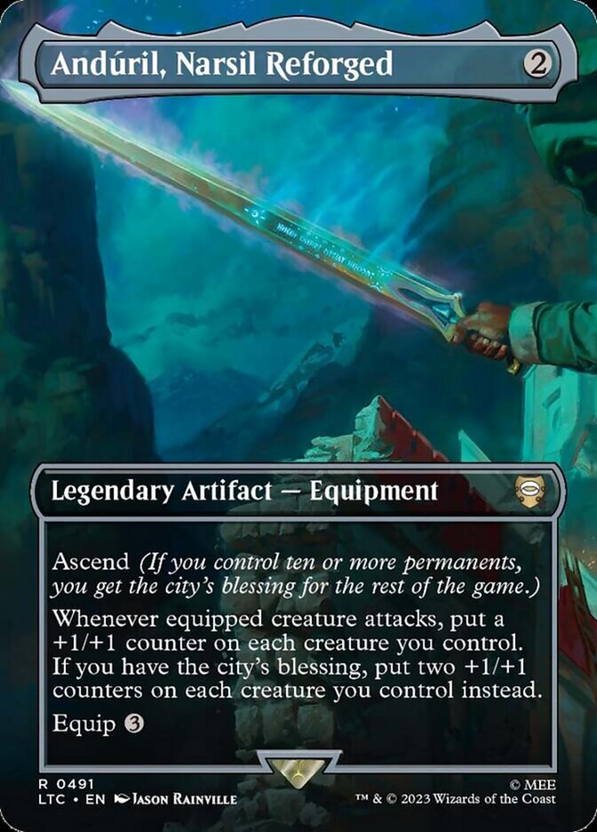 Andúril, Narsil Reforged 491/347 (Commander: The Lord of the Rings: Tales of Middle-earth)  - Borderless Foil | Good Games Morley