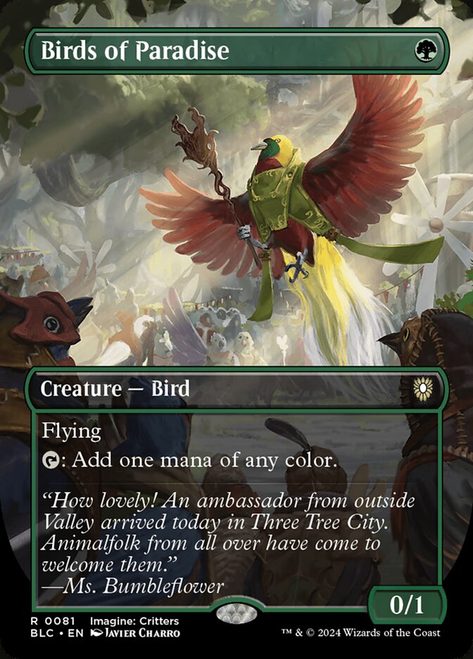 Birds of Paradise 81 (Commander: Bloomburrow)  - Borderless | Good Games Morley