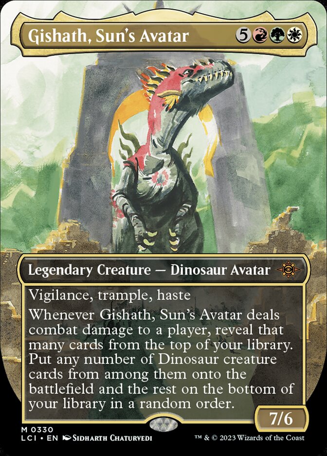 Gishath, Sun's Avatar 330/291 (The Lost Caverns of Ixalan)  - Borderless Foil | Good Games Morley