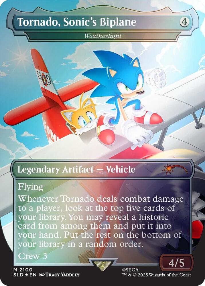 Tornado, Sonic's Biplane // Weatherlight 2100 (Secret Lair Drop Series)  - Borderless Rainbow Foil | Good Games Morley