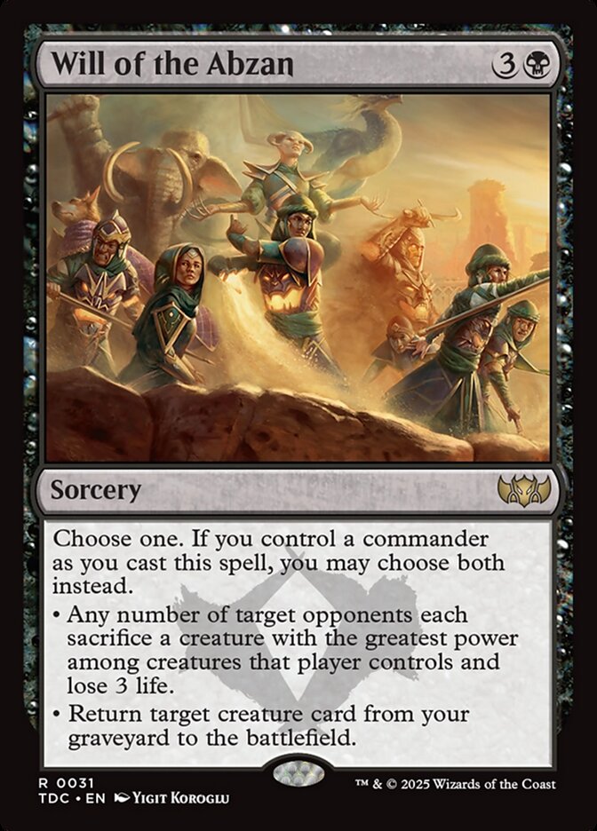 Will of the Abzan 31 (Commander: Tarkir: Dragonstorm)  | Good Games Morley