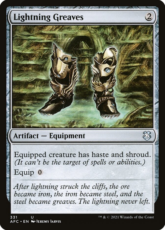 Lightning Greaves 331/62 (Commander: Adventures in the Forgotten Realms)  | Good Games Morley