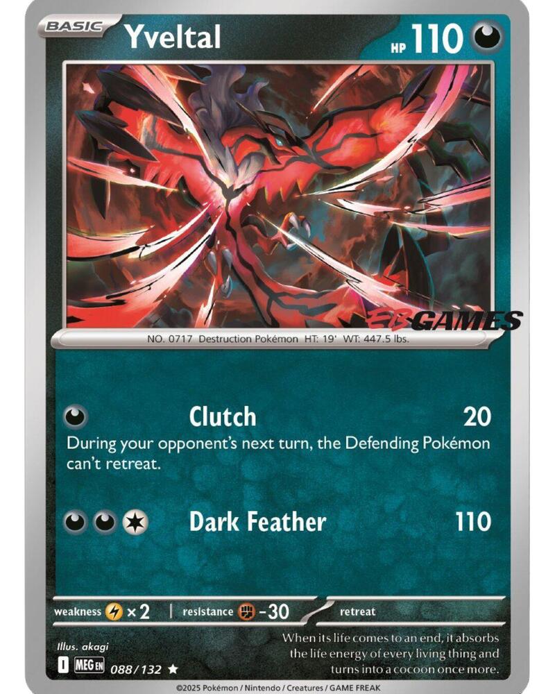 Yveltal EB Games 088/132 (Miscellaneous Cards & Products)  - Holofoil | Good Games Morley