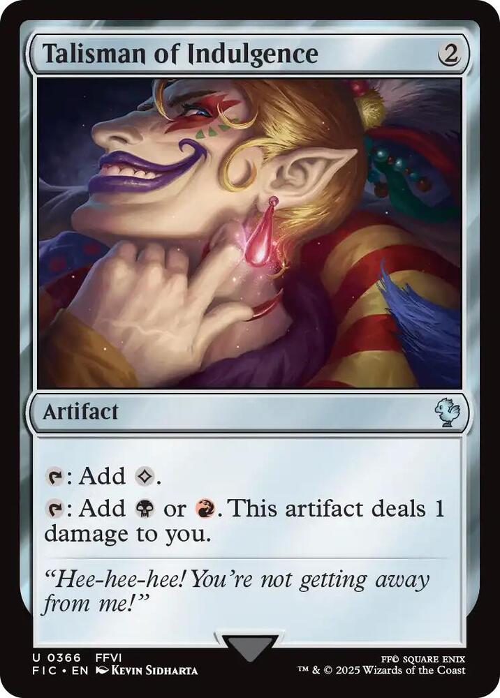 Talisman of Indulgence 366 (Commander: FINAL FANTASY)  - Surge Foil | Good Games Morley