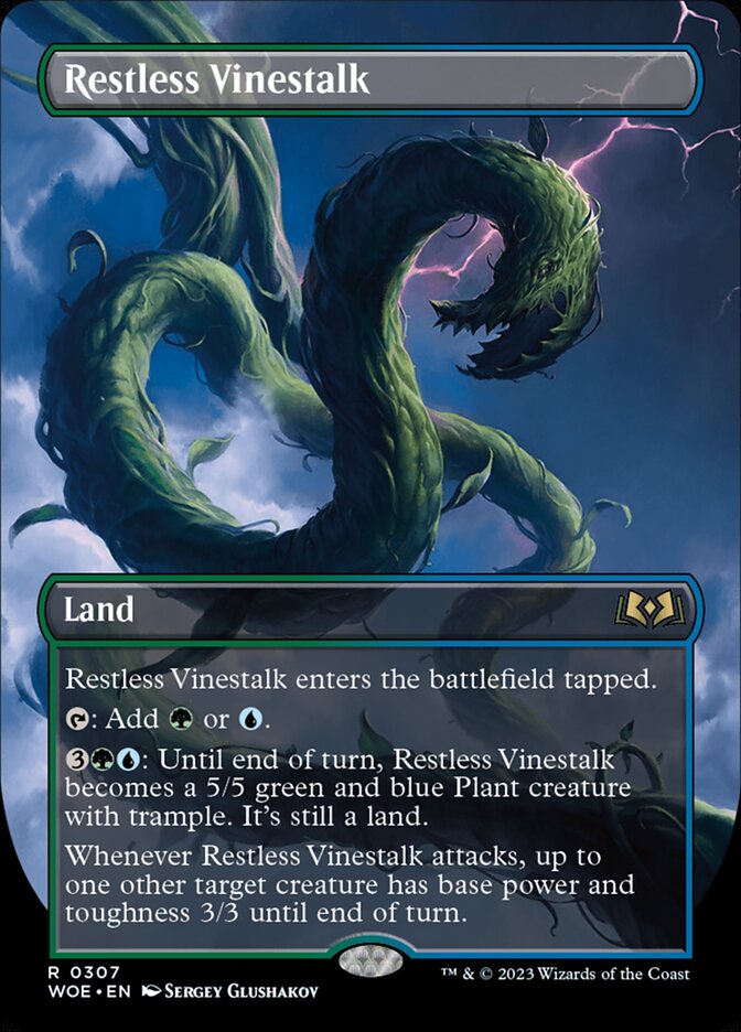 Restless Vinestalk 307 (Wilds of Eldraine)  - Borderless Foil | Good Games Morley