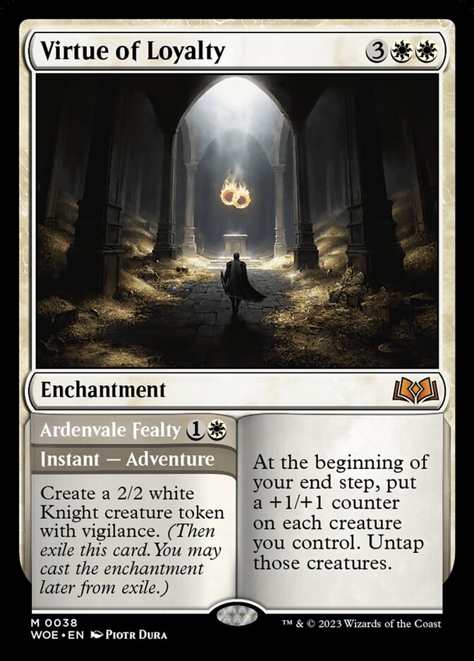 Virtue of Loyalty // Ardenvale Fealty 38/276 (Wilds of Eldraine)  - Foil | Good Games Morley