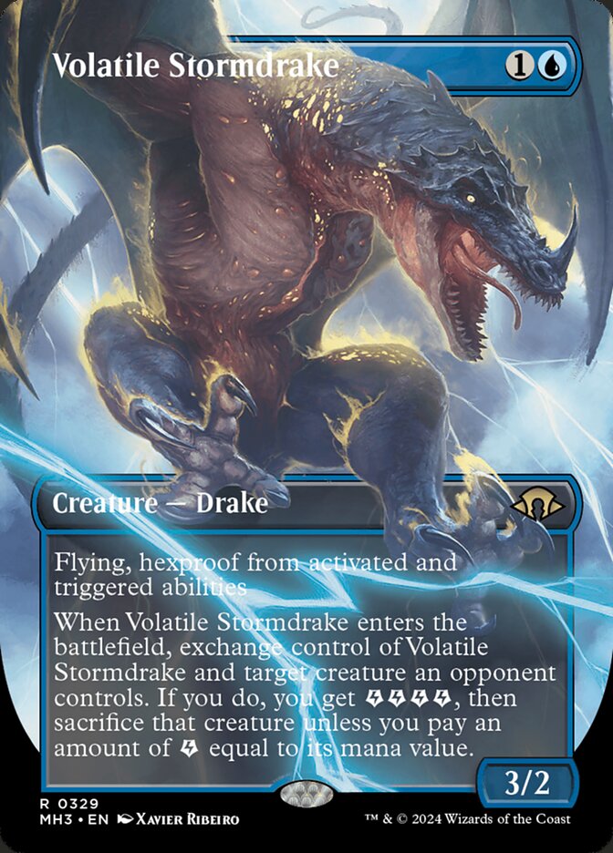 Volatile Stormdrake 329/319 (Modern Horizons 3)  - Borderless Foil | Good Games Morley