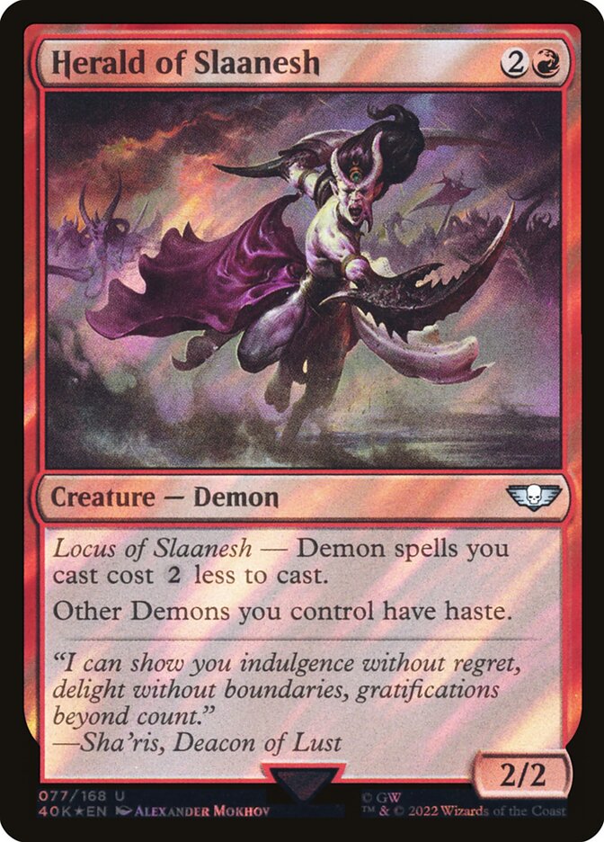 Herald of Slaanesh 77★/617 (Universes Beyond: Warhammer 40,000)  - Surge Foil | Good Games Morley