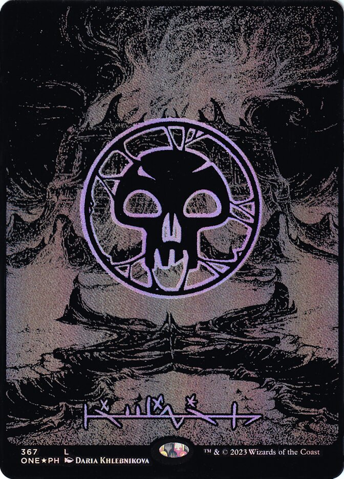 Swamp 367 (Phyrexia: All Will Be One)  - Oil Slick Foil | Good Games Morley