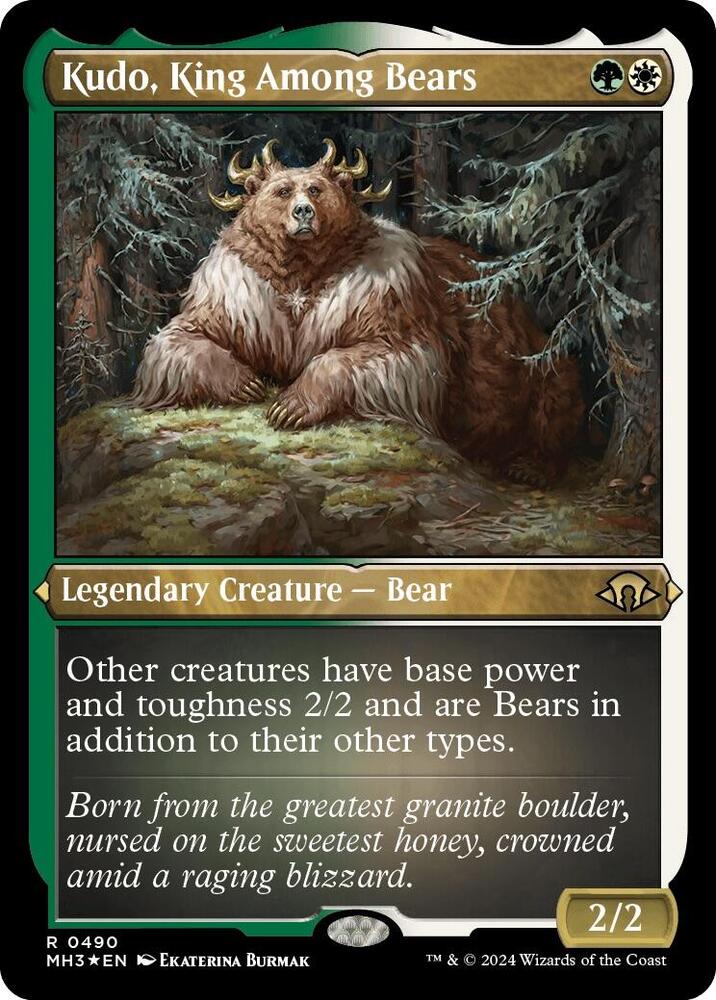 Kudo, King Among Bears 490 (Modern Horizons 3)  - Etched Foil | Good Games Morley