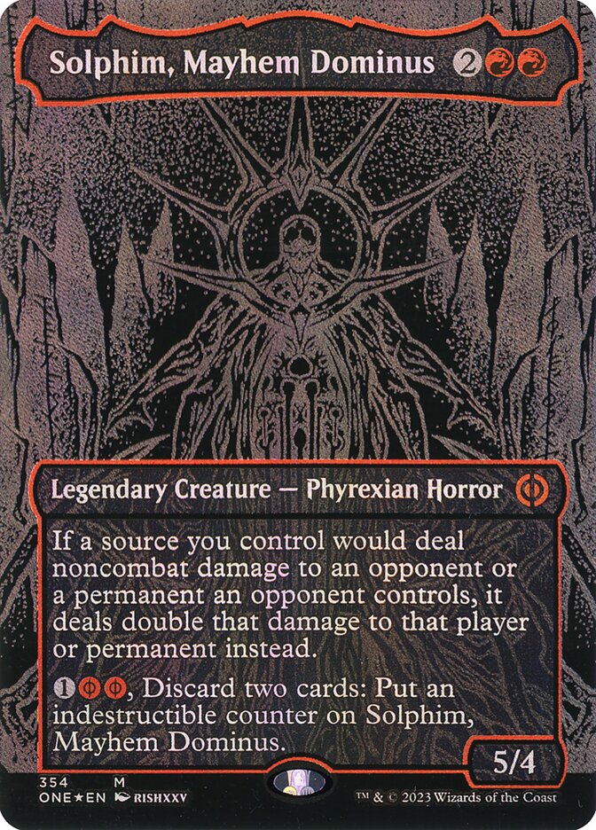 Solphim, Mayhem Dominus 354/271 (Phyrexia: All Will Be One)  - Oil Slick Foil | Good Games Morley